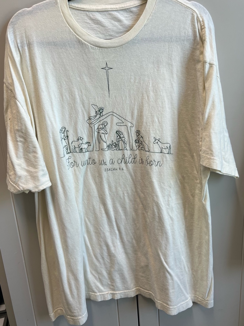 White Nativity Graphic Tee - Unbranded